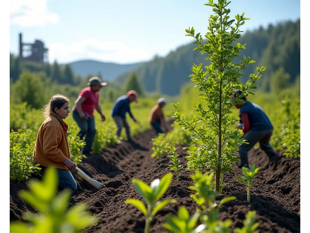 Proyecto de reforestación en un paisaje minero